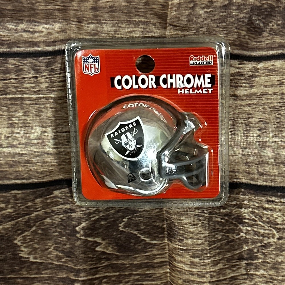 NFL Raiders Riddell Color Chrome MICRO MINI 2.5" Football Helmet NEW